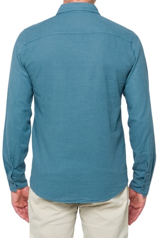 Chemise regular en lin Saunders - Bleu