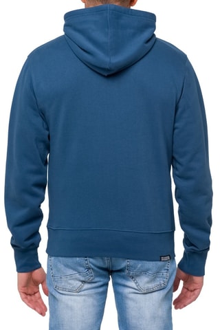 Sweat à capuche regular Direction - Bleu et blanc