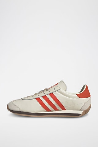 Baskets en cuir Country OG - Ecru et rouge