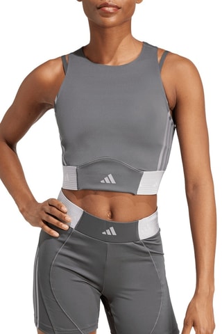 Débardeur cropped d’entraînement Hyperlam - Gris foncé - Adidas