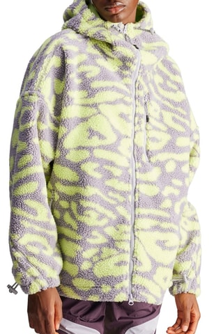 Veste à capuche - Gris foncé et vert clair