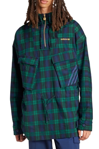 Coupe-vent à capuche - Vert foncé et bleu marine