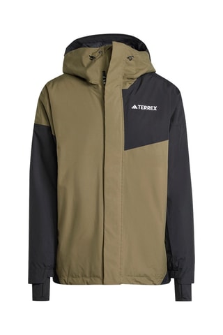 Veste à capuche de ski Terrex - Vert olive et noir - Adidas