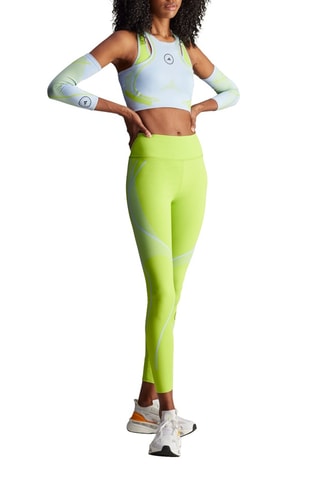 Crop top de running TruePace - Blanc et vert clair
