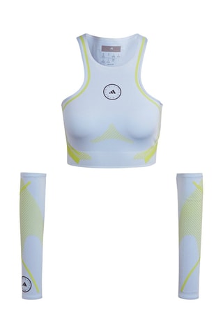 Crop top de running TruePace - Blanc et vert clair