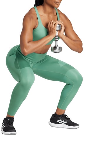 Legging 7/8 taille haute Optime Power - Vert clair - Adidas