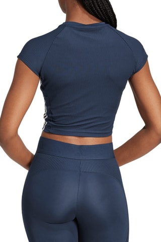 T-shirt cropped - Bleu marine