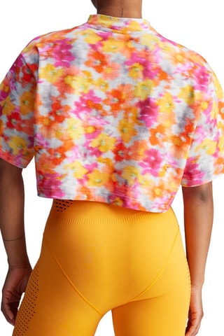 T-shirt cropped tie and dye en coton biologique - Orange et fuchsia