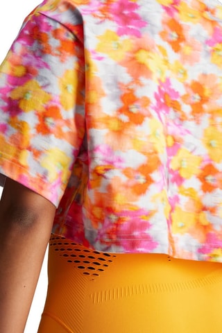 T-shirt cropped tie and dye en coton biologique - Orange et fuchsia