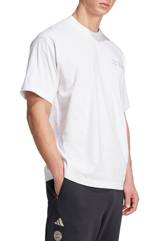 T-shirt de football loose en coton biologique FC Bayern - Blanc