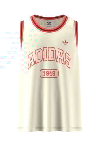 Maillot de basketball loose - Ecru et rouge