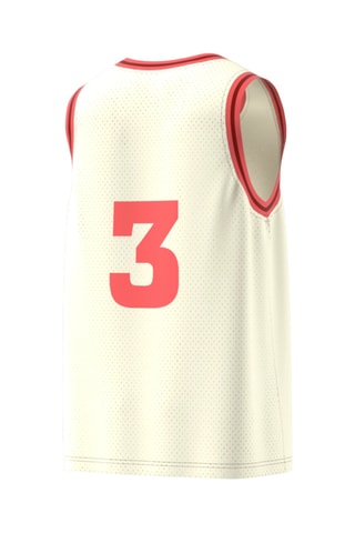 Maillot de basketball loose - Ecru et rouge