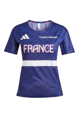 T-shirt slim d’entraînement Equipe de France d’athlétisme - Bleu roi - Adidas