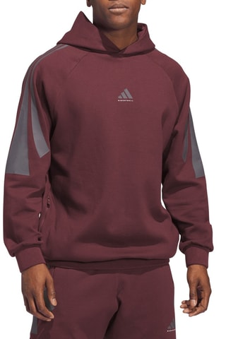 Sweat de basketball à capuche Spacer - Bordeaux