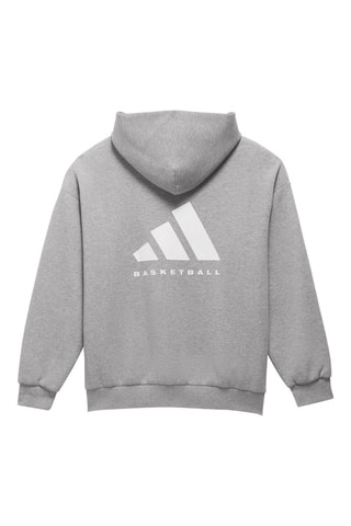 Sweat de basketball à capuche One - Gris clair chiné - Adidas