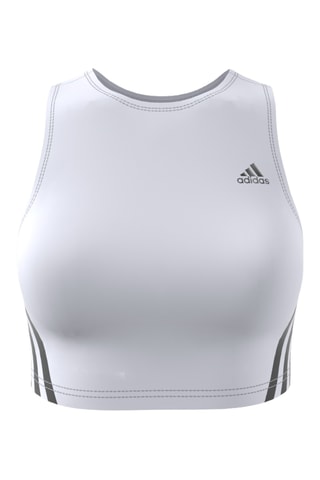 Crop top de running Run Icons 3-Stripes Cooler Running - Blanc