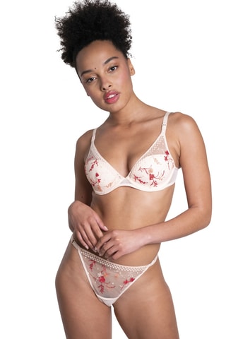 Tanga Suzy - Blanco y rosa