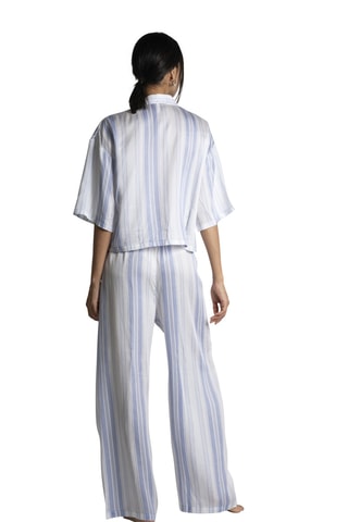 Pantalón de pijama Chloe - Blanco y azul