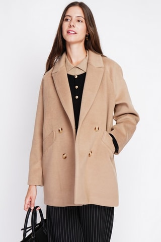 Manteau oversize en laine  - Beige