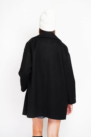 Manteau oversize en laine  - Noir