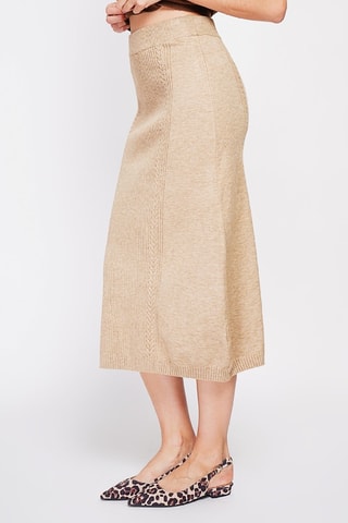 Jupe midi  - Beige
