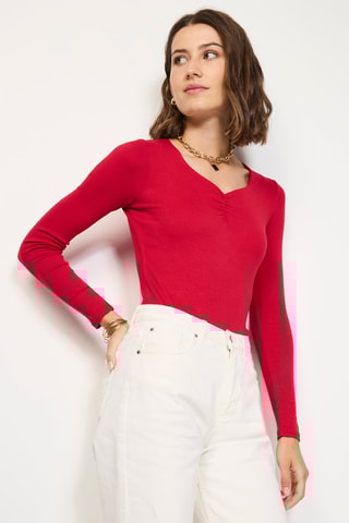 Body en soie  - Rouge