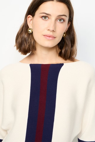 Pull  - Blanc, noir et rouge