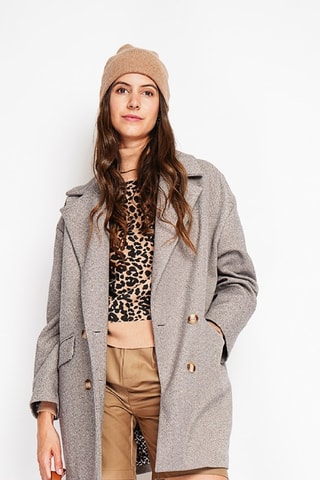 Manteau oversize en laine  - Marron clair