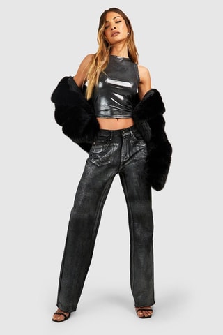 Mouwloze crop top - Zilverkleurig