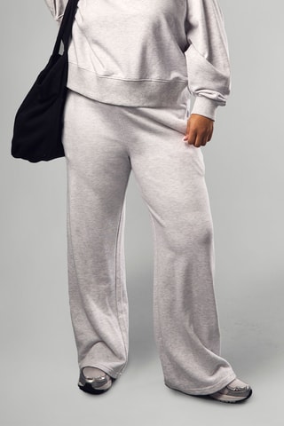 Broek Wide Legs - Gemêleerd Lichtgrijs