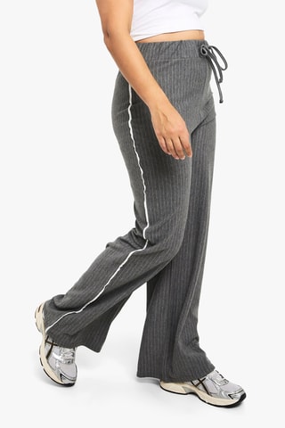 Broek Wide Legs Hoge Taille - Grijs