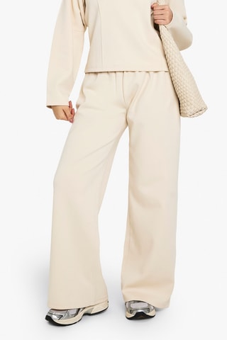 Broek Wide Legs Hoge Taille - Ecru