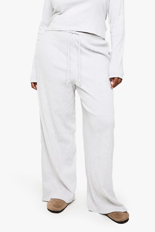 Broek Wide Legs - Gemêleerd Lichtgrijs