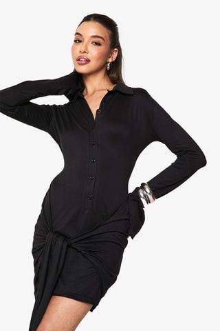 Nauwaansluitende Jurk - Zwart