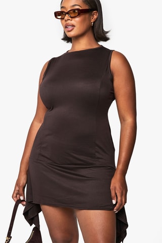 Nauwaansluitende Jurk - Bruin