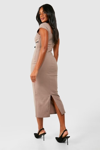 Nauwaansluitende Jurk - Taupe