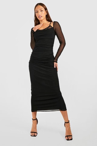 Jurk Trompe-l'œil - Zwart