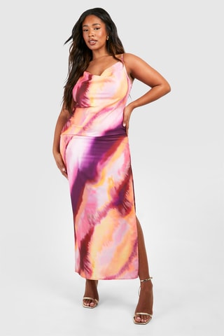 Lange Jurk Tie and Dye - Roze en Paars