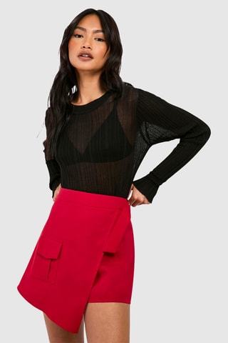 Broekrok Hoge Taille - Rood