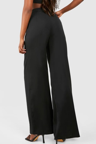 Broek Wide Legs Hoge Taille - Zwart