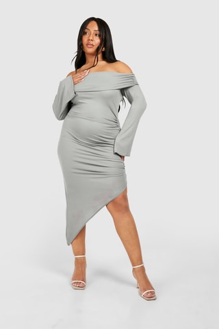 Nauwaansluitende Jurk - Lichtgrijs