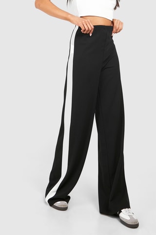 Broek Wide Legs Hoge Taille - Zwart