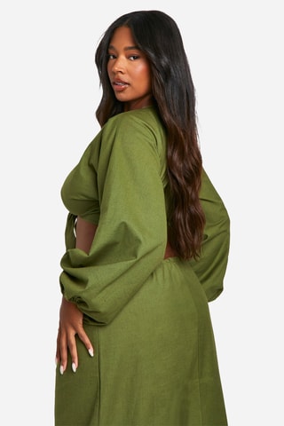 Geknoopte Crop Top - Kaki