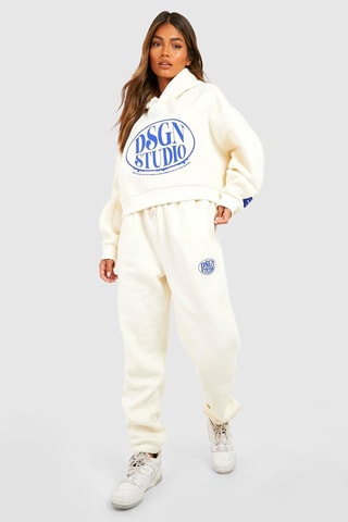 Sweater met Capuchon en Joggingbroek - Ecru