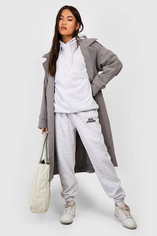 Sweater met Capuchon en Joggingbroek - Gemêleerd Lichtgrijs