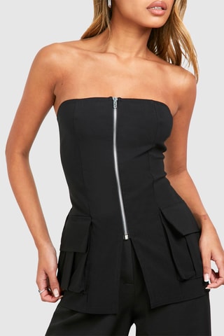 Strapless Top - Zwart