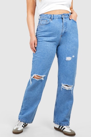 Jeans Hoge Taille Straight Cut - Lichtblauw