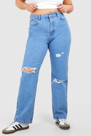 Jeans Hoge Taille Straight Cut - Lichtblauw