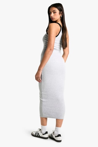 Asymmetrische jurk - Gemêleerd Lichtgrijs