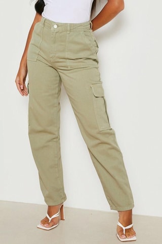 Cargojeans Hoge Taille - Kaki